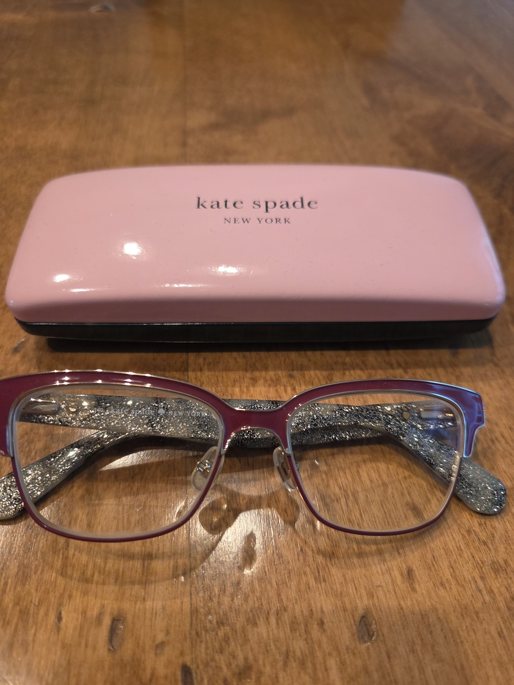 Kate Spade New York Red, Leopord & Glitter accent Eyeglasses
